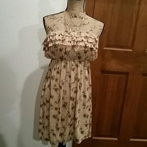 Tan print dress